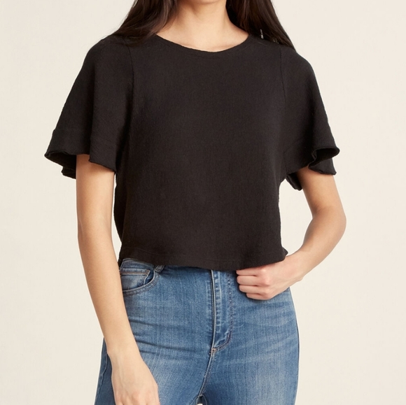 Nwot! Madewell texture & thread flutter-sleeve top - Picture 1 of 5